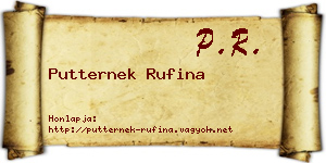 Putternek Rufina névjegykártya